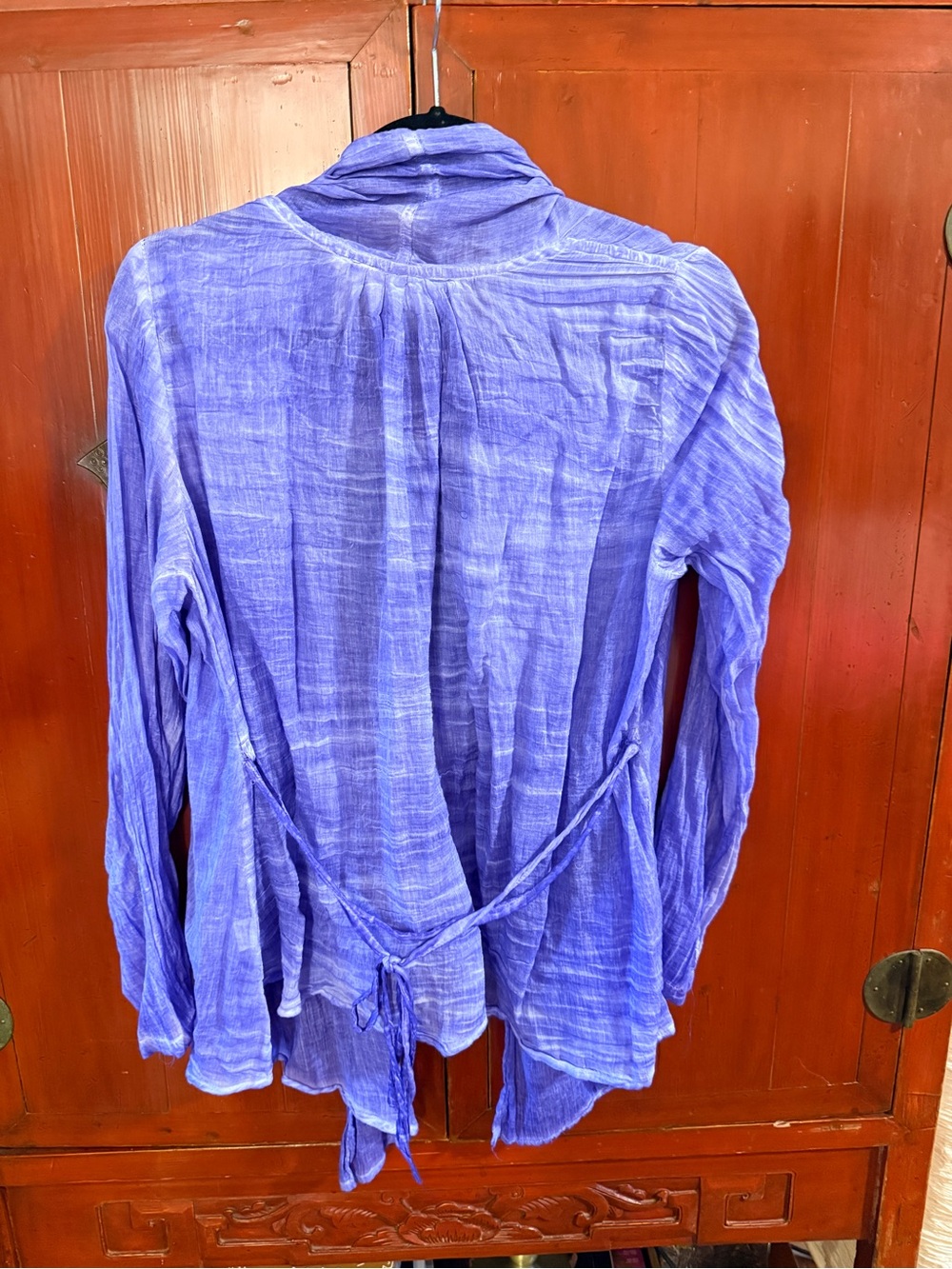 Dolma “Tissue” Weight Lavender Women’s Jacket, Tie Front or Back - Picture 2 of 3